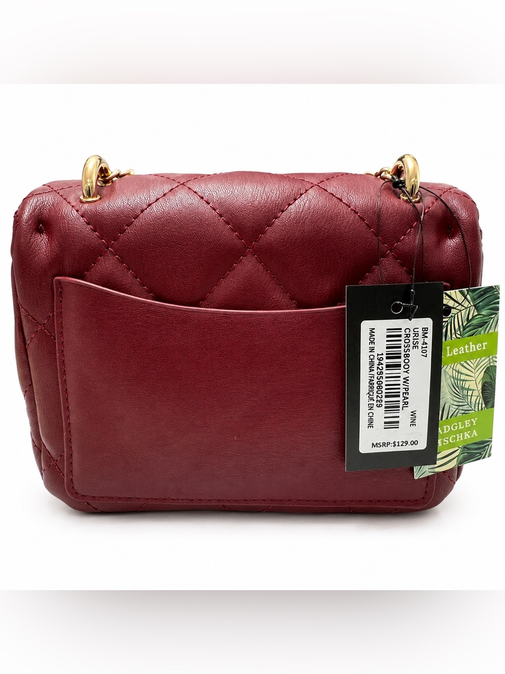 Badgley Mischka Wine Red Pearl Handle Mini Clutch Convertible Crossbody Bag NWT - Picture 2 of 8
